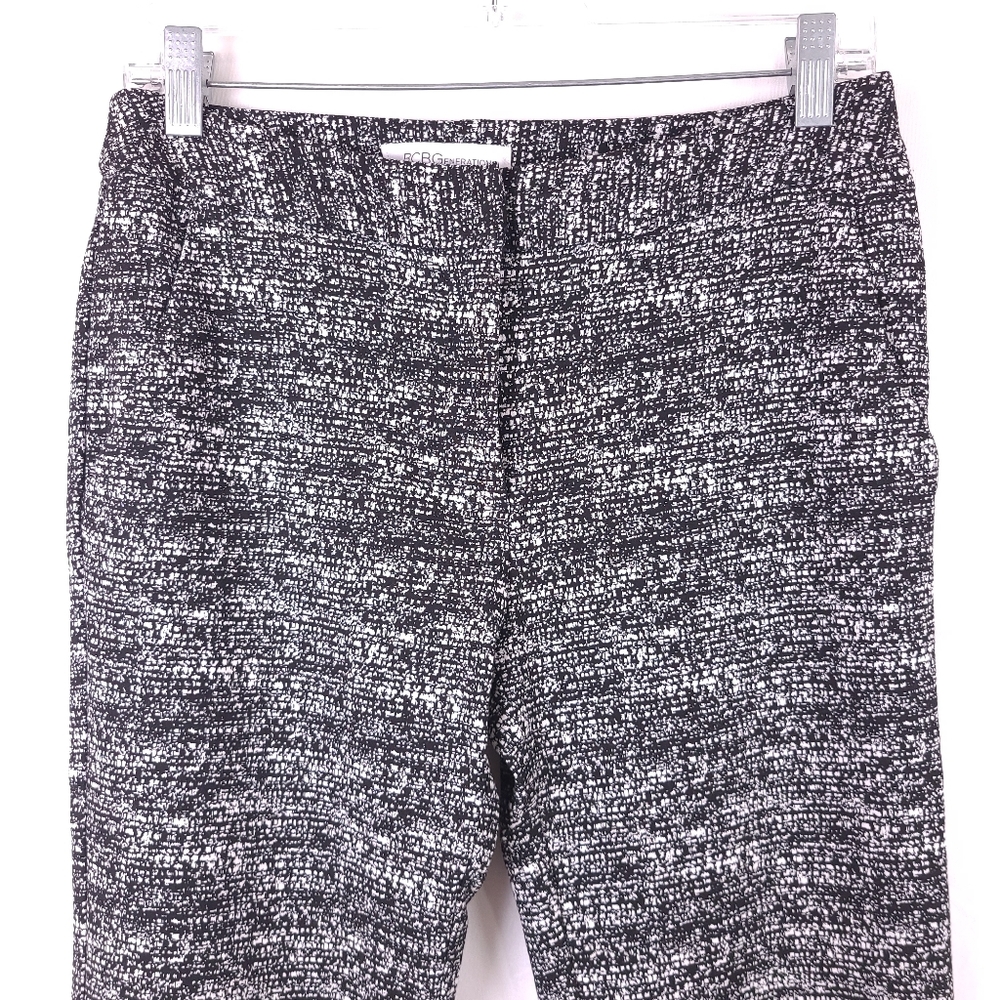 BCBGeneration Flare Leg Black White Pants Size 6 - Picture 4 of 6